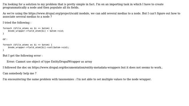 Drupal: Scald : How to add several medias to a node using entity metadata wrapper? смотреть онлайн