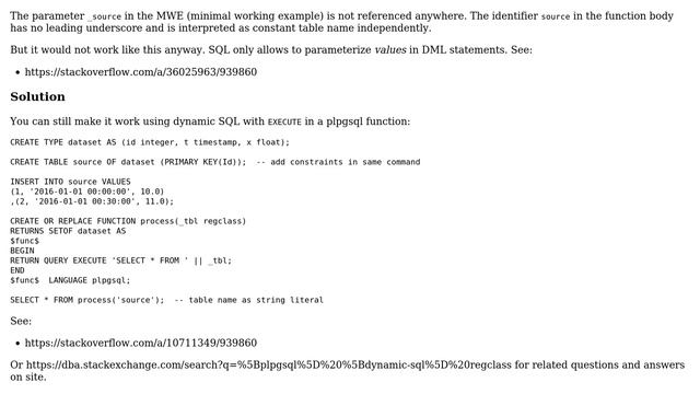 Databases: PostgreSQL: Pass table as argument in function (2 Solutions!!) смотреть онлайн