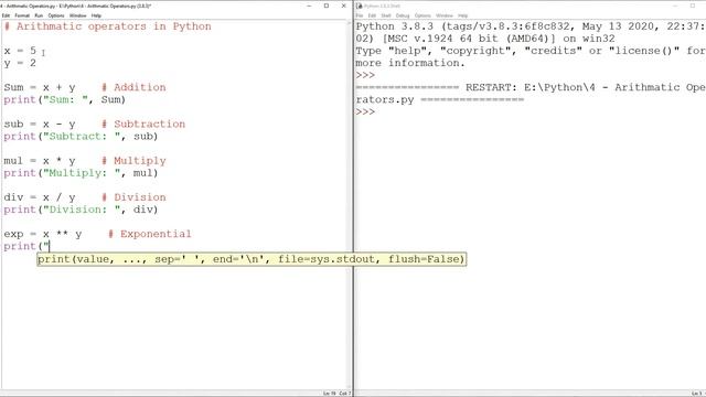 Arithmatic Operators in Python смотреть онлайн