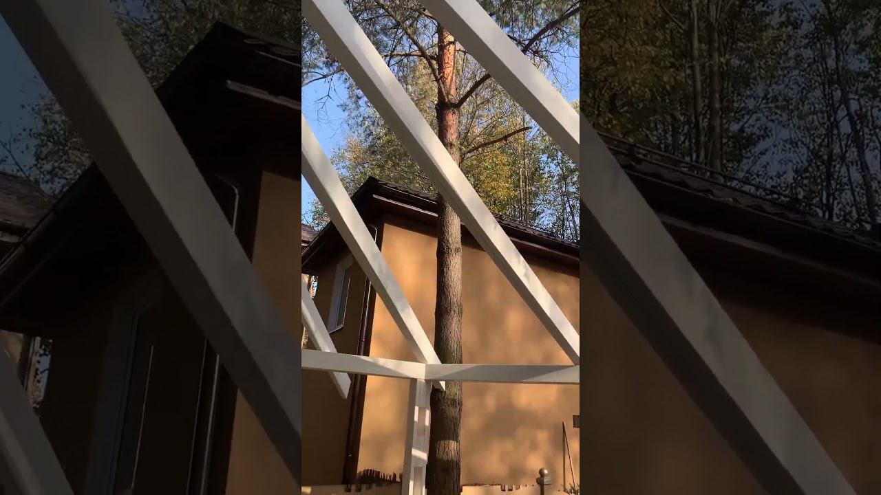 Делаем террасу с открытой фермой и наборными столбами из досок смотреть онлайн