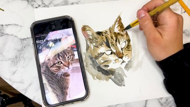 Кот акварелью КАК РИСОВАТЬ АКВАРЕЛЬЮ HOW TO USE WATERCOLOR 수채화 사용 방법 смотреть онлайн
