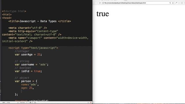 Javascript- Data Types смотреть онлайн