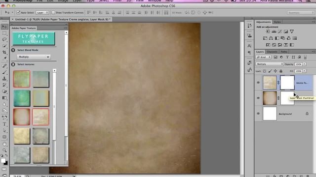 Painel Adobe Paper Texture no Photoshop CS6 смотреть онлайн
