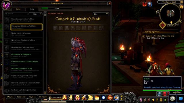 Corrupted Gladiator's Plate - New PvP Armor | BFA Season 4 | WoW Patch 8.3 Visions of N'Zoth смотреть онлайн