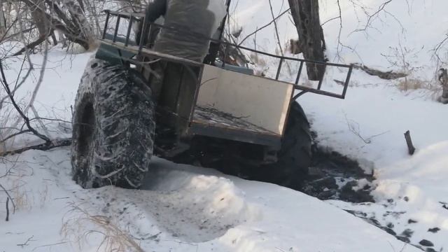 Вездеход- болотоход- каракат на рессорах. Испытания в зимнем лесу. смотреть онлайн