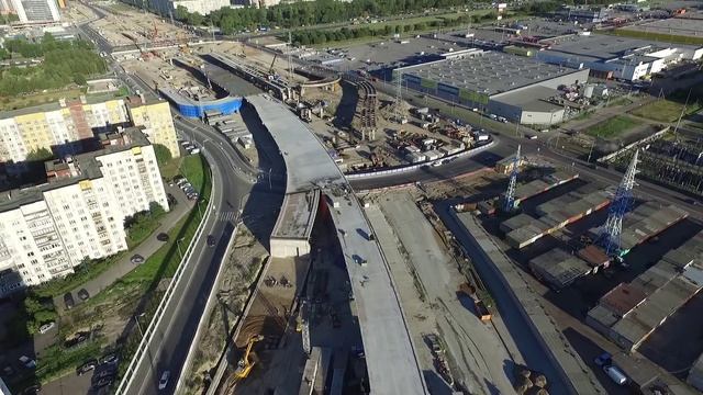 СПб. Строящаяся развязка Пулковское шоссе-Дунайский проспект