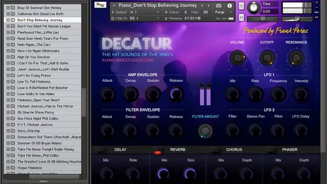 Decatur - The Hit Sounds Of The 1980's - Piano Demos смотреть онлайн