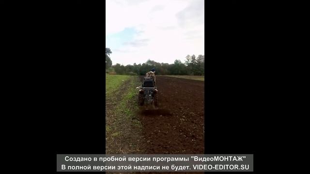 ХТЗ Т 012, КМЗ-012 с мотоблочной фрезой. смотреть онлайн