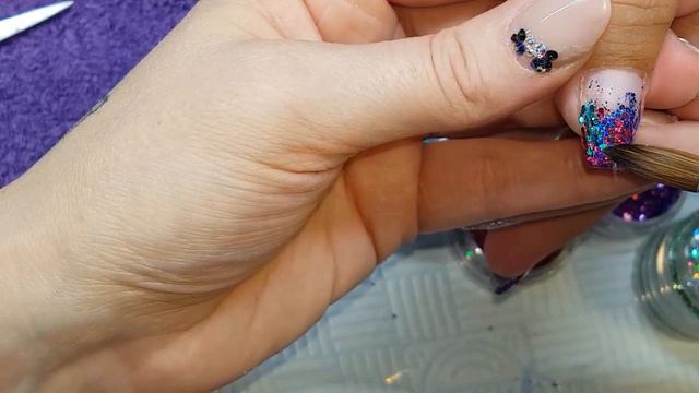 Rainbow Sparkles, Acrylic Nails, Northern lights tips, holo pigment смотреть онлайн