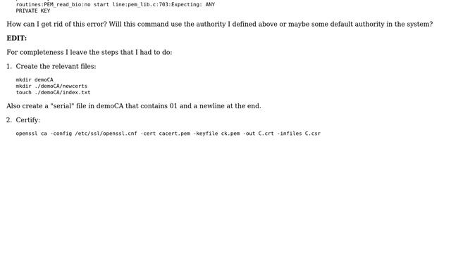 Unix & Linux: Signing certificate request with certificate authority created in openssl смотреть онлайн