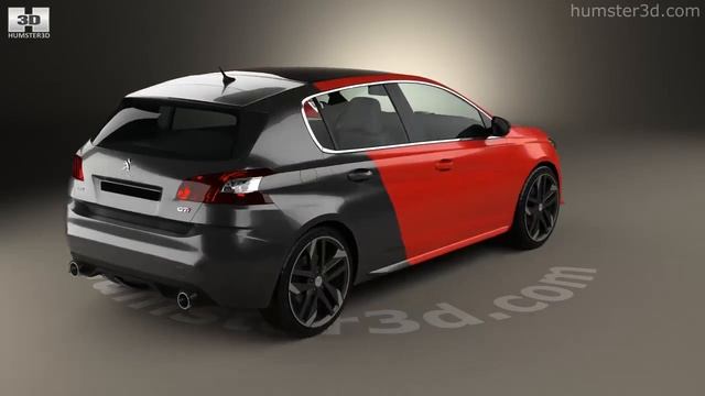 Peugeot 308 GTi 2015 3D model by Humster3D.com смотреть онлайн