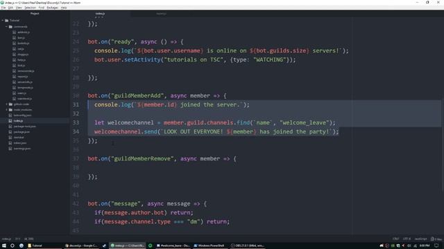 Discord.js Bot Development - More Events! - Episode 10 смотреть онлайн