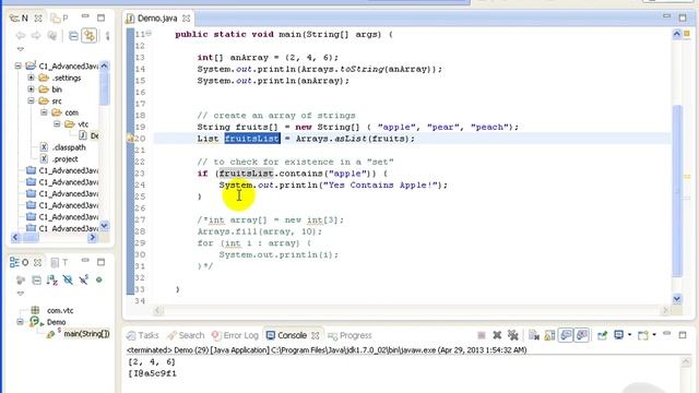 Advanced Java tutorial - The Arrays Class смотреть онлайн
