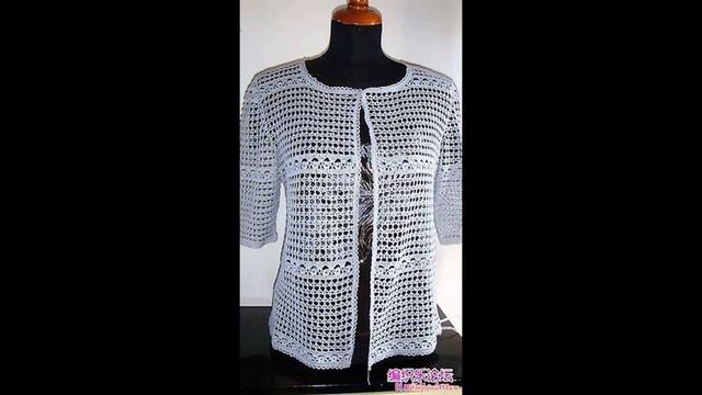 Крючковый этюд - Узор крючком ажурный в изделии - Ажурная кофточка крючком. смотреть онлайн