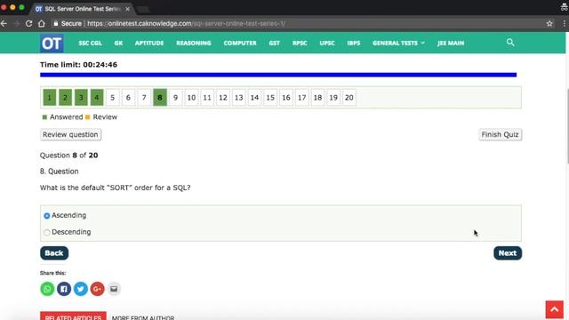 SQL Server Online Test, SQL Server Online practice test, SQL Server quiz смотреть онлайн