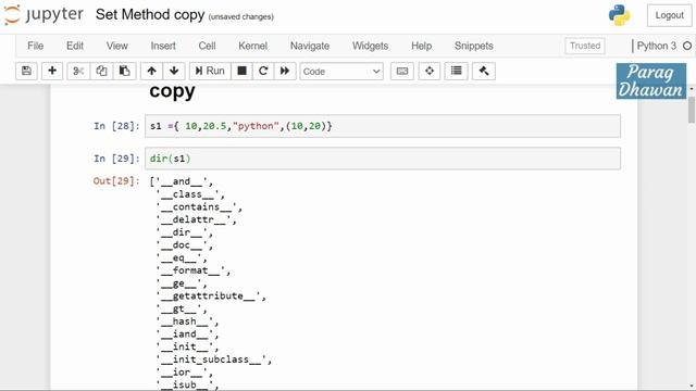 Python Set Method - copy() смотреть онлайн