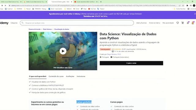 Tutorial de Python grátis Data Science Visualização de Dados com Python Udemy смотреть онлайн