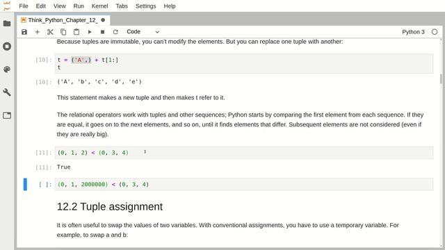 Think Python Chapter 12 Tuples смотреть онлайн