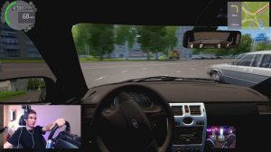 Устроился на ОПЕРСКОЙ ПРИОРЕ в ТАКСИ!! - CITY CAR DRIVING с РУЛЕМ!