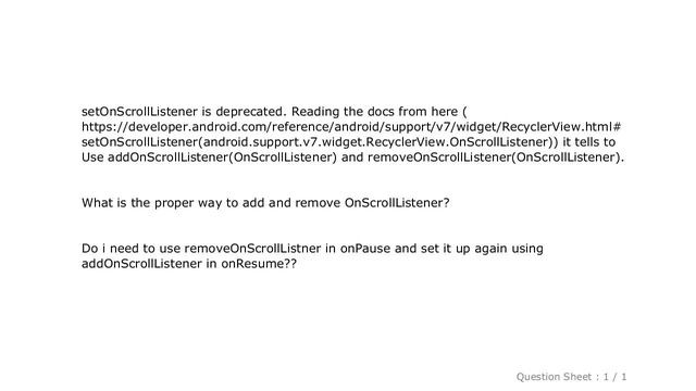 Android : Android setOnScrollListener on RecyclerView deprecated смотреть онлайн