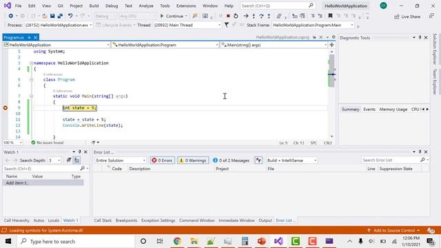 C# Tutorial - 4: Executing C# code in Debug Mode in Visual Studio смотреть онлайн