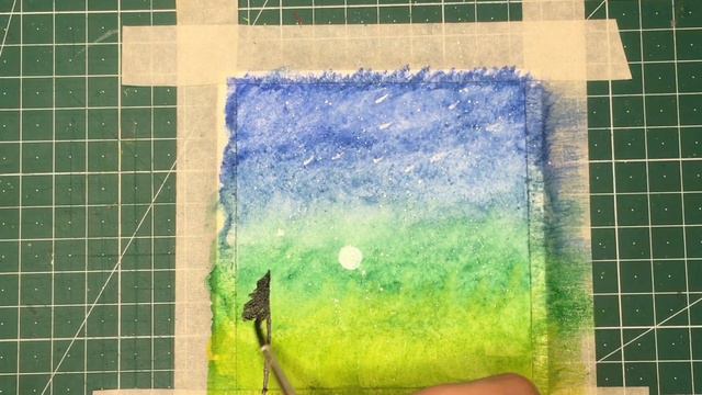 How to make a watercolor card "Night Sky" / Как сделать акварельную открытку «Ночное небо» смотреть онлайн