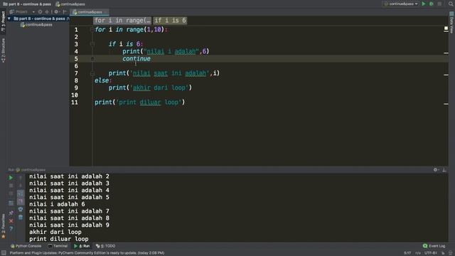 Belajar Python #8 - Continue dan Pass смотреть онлайн