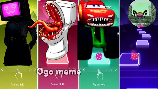  Bus Eater vs McQueen Eater EXE vs Skibidi Toilet vs Toilet Monster - Tiles Hop EDM Rush!