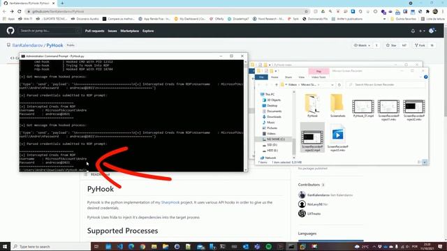 Working with PyHook, a post-exploitation credentials stealer смотреть онлайн