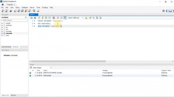 MySQL Workbench 8.0 CE | Create and Drop Database Using SQL Script and GUI Form