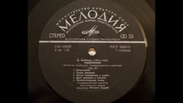 VISSARION SHEBALIN The Lark Suite / Suite from Glinka Movie Melodiya LP transfer