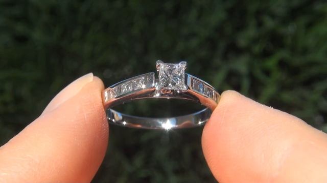 Certified Natural Princess Cut Diamond Engagement Wedding 14k Gold Ring - C684 смотреть онлайн