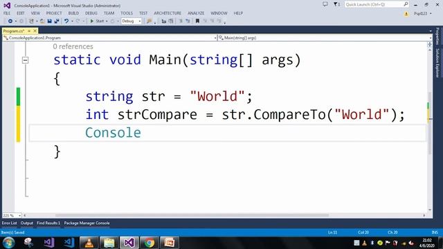 CompareTo Method inside String in C# смотреть онлайн
