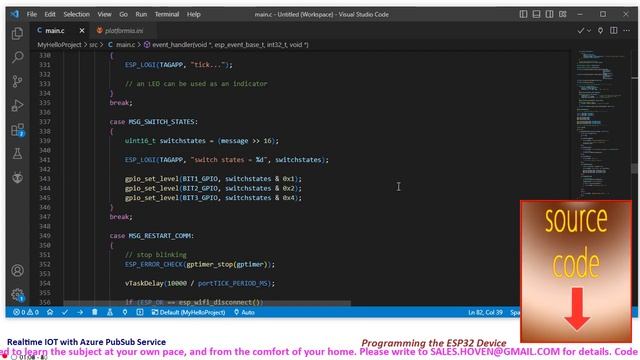Programming the ESP32 Device | Realtime IOT Switching with Azure PubSub Web Service смотреть онлайн