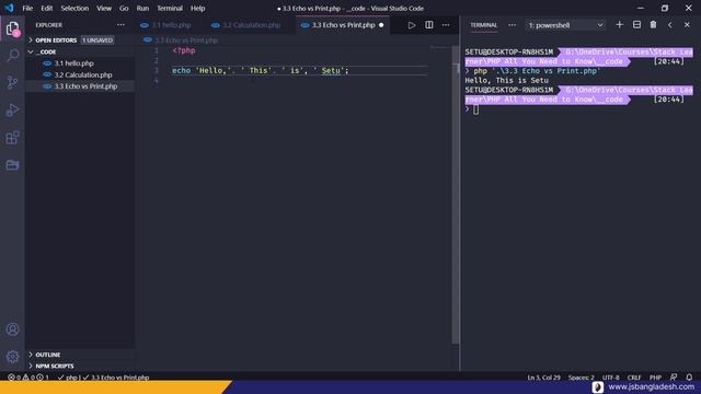 3.3 Print vs Echo | PHP The !DYING Language смотреть онлайн