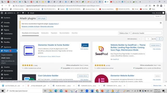 como instalar plugins elementor header y footer en wordpress смотреть онлайн