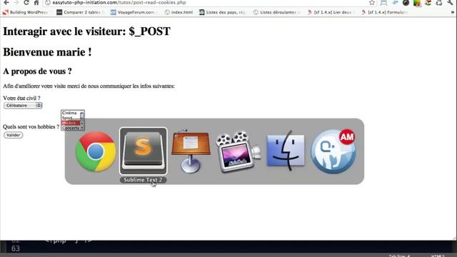 Les cookies. Interagir avec le visiteur , initiation PHP & MySql смотреть онлайн