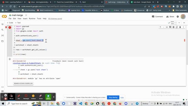 bard.google fails to write code to connect colab to GS. Bard.google should be built into Colab! смотреть онлайн