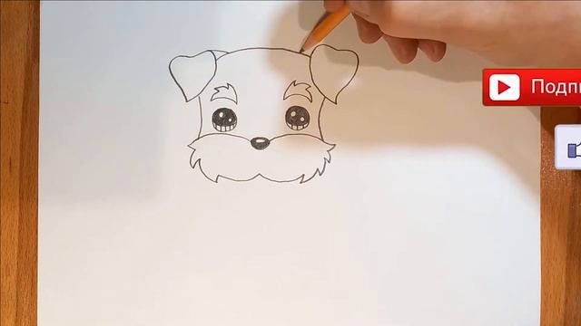 Рисунок собака / как нарисовать милую собаку / How to draw a cute puppy. смотреть онлайн