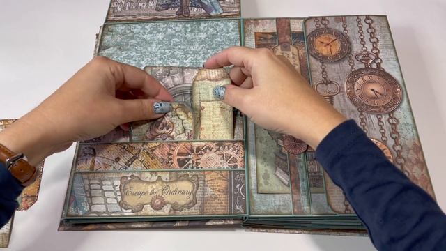 12-page Stamperia Steampunk Album (huge!)