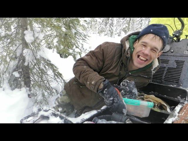 Поездка на загадочное и непокоряемое озеро на снегоходах Буран или как заехали в белый плен. смотреть онлайн