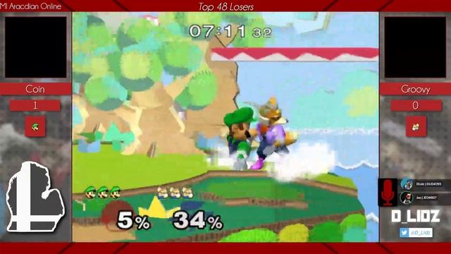 MI Melee Arcadian Online-Top 12 L: Coin (Luigi) v Groovy (Fox) смотреть онлайн