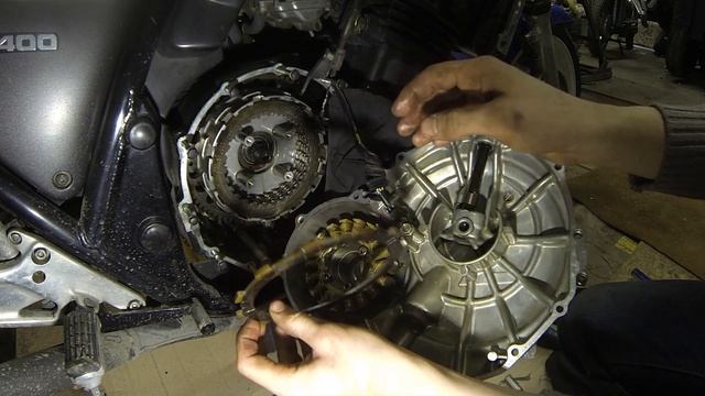 HONDA CB 400 замена дисков сцепления