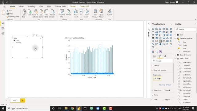 Power BI - Dynamic Date Axis Granularity (Drilldown Alternative) смотреть онлайн