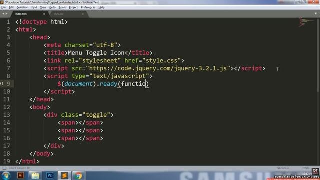 How To Create a Transforming Hamburger Menu Icon - Transformicons Burger Menu - Tutorial смотреть онлайн