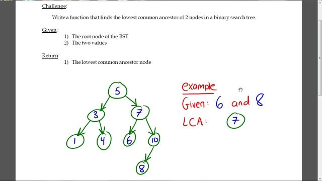 Lowest Common Ancestor in a Binary Search Tree Part 2/2 смотреть онлайн