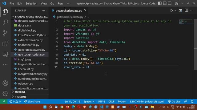Python Program to get Live Stock Price Data || yfinance API for Live Stock Price Data || Python Cod смотреть онлайн