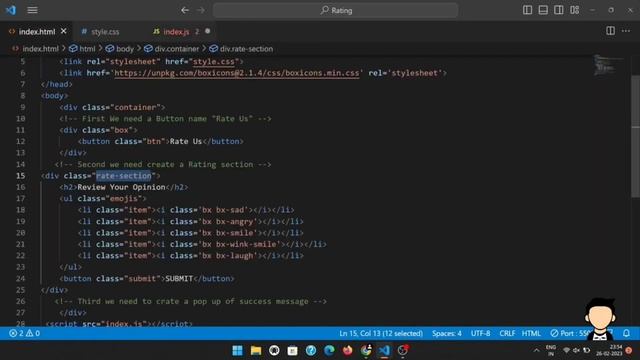 Виджет рейтинга эмодзи с использованием HTML, CSS , JS смотреть онлайн