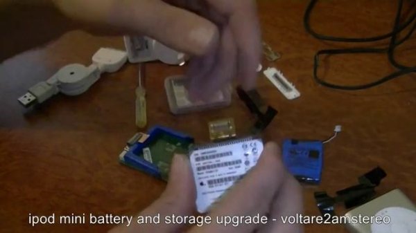 ipod mini disassembly, SSD Compact flash conversion, battery upgrade, ROCKBOX