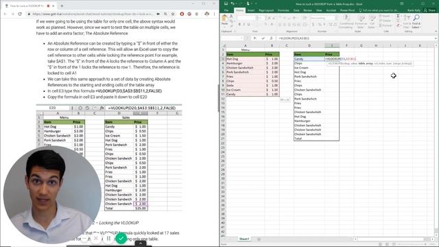How to Lock a VLOOKUP from a Table Array смотреть онлайн
